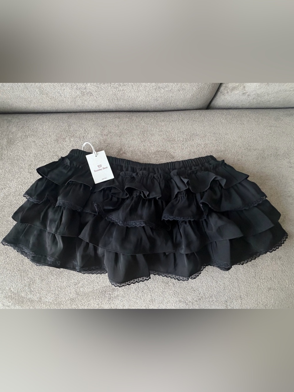 Sunday Best Black Layered Ruffle Mini Skirt